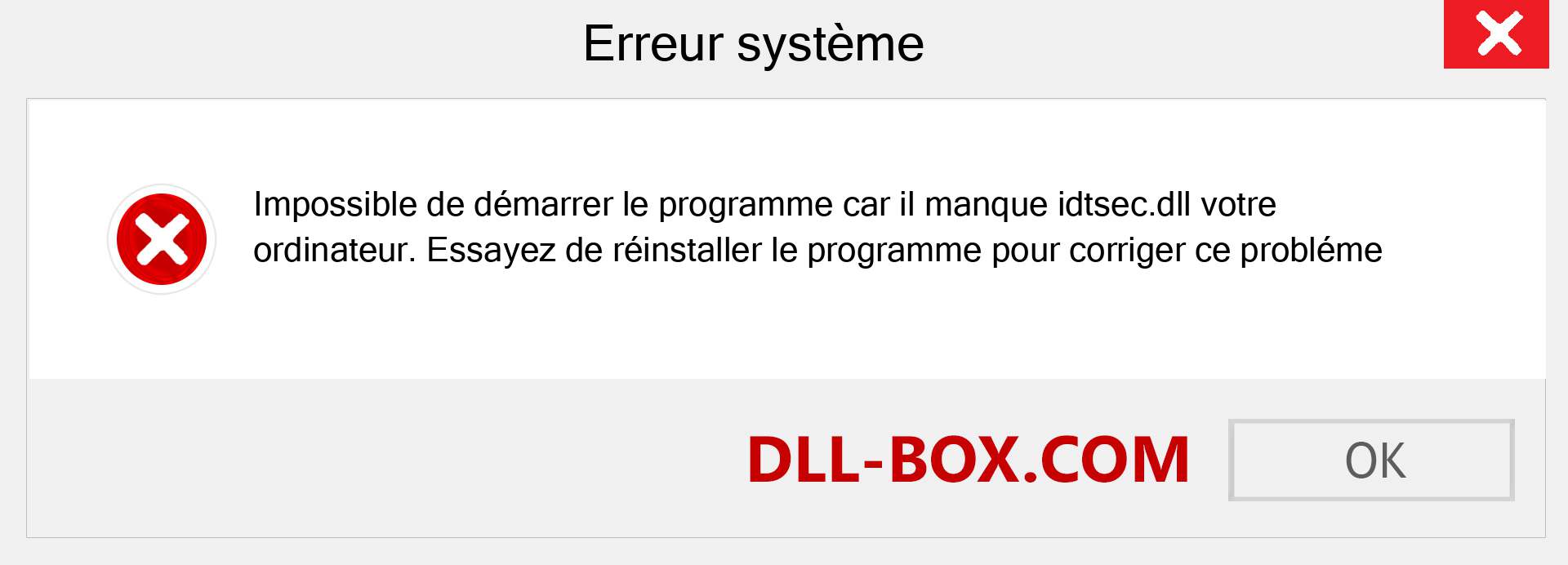 Le fichier idtsec.dll est manquant ?. Télécharger pour Windows 7, 8, 10 - Correction de l'erreur manquante idtsec dll sur Windows, photos, images